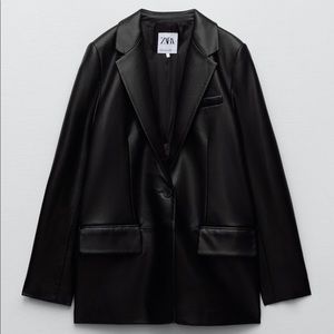 ZARA faux leather blazer